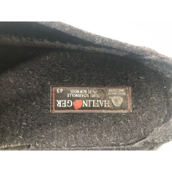 Haflinger Gray Wool and Black Clogs Slippers Men Sz 43 EU/10 US - Picture 3 of 10